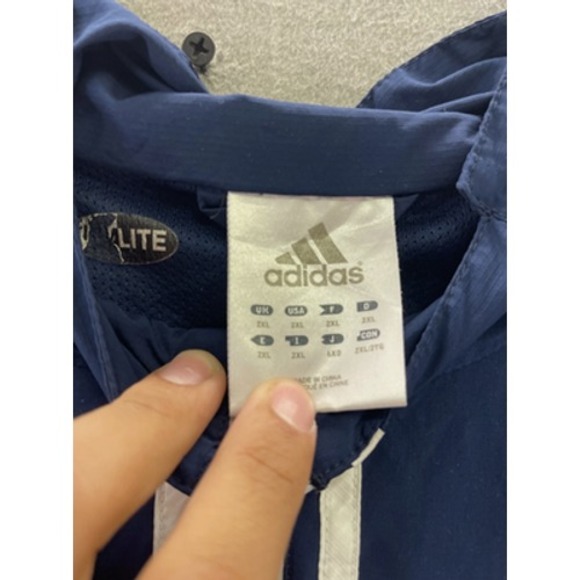 USA Powerlifting Jacket Mens 2XL Blue Windbreaker Adidas Team Track Coat - Picture 2 of 7